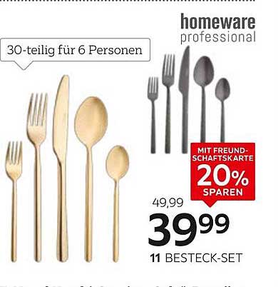 homeware professional 30-teiliges Besteck-Set für 6 Personen