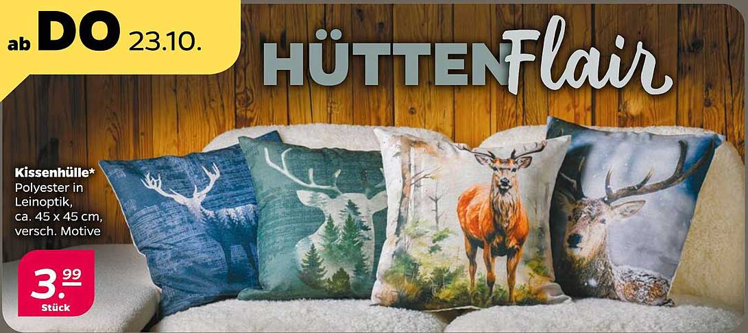 HÜTTENFlair Kissenhüllen in Leinoptik – Verschiedene Motive