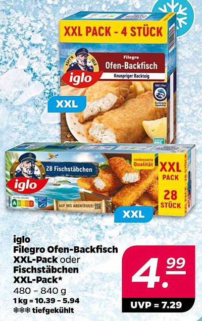 iglo Filegro Ofen-Backfisch XXL-Pack oder Fischstäbchen XXL-Pack