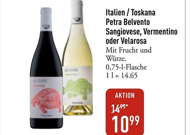Italien / Toskana Petra Belvento Sangiovese, Vermentino oder Velarosa
