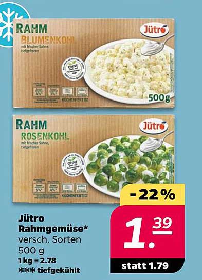 Jütrö Rahmgemüse 500g - Blumen- und Rosenkohl