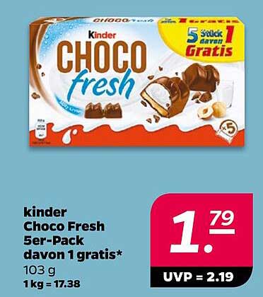 kinder Choco Fresh 5er-Pack davon 1 gratis