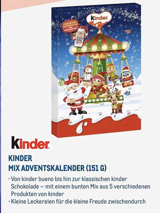 KINDER MIX ADVENTSKALENDER (151 G)