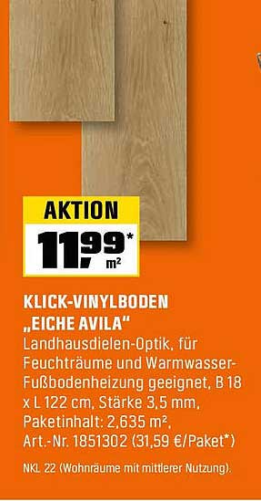 KLICK-VINYLBODEN „EICHE AVILA“