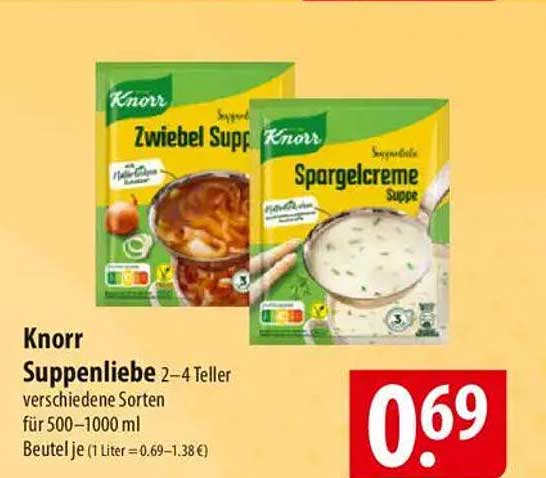 Knorr Suppenliebe 2–4 Teller verschiedene Sorten für 500–1000 ml