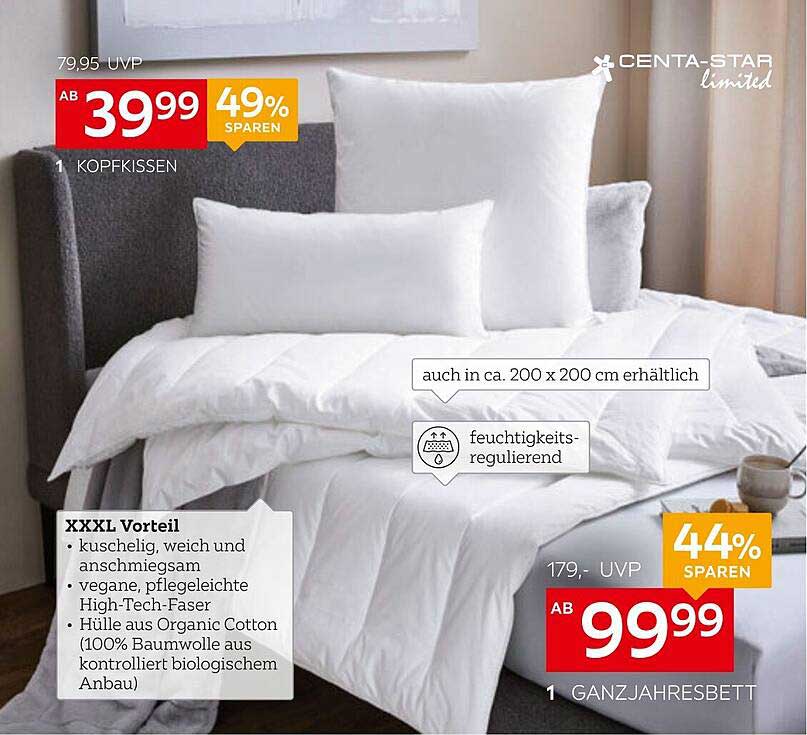Kopfkissen und Ganzjahresbett von Centa-Star
