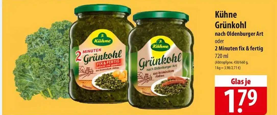 Kühne Grünkohl nach Oldenburger Art oder 2 Minuten fix & fertig 720 ml