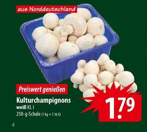 Kulturchampignons weiß K.I. 250-g-Schale