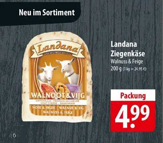 Landana Ziegenkäse Walnuss & Feige 200 g