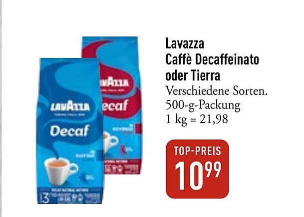 Lavazza Caffè Decaffeinato oder Tierra