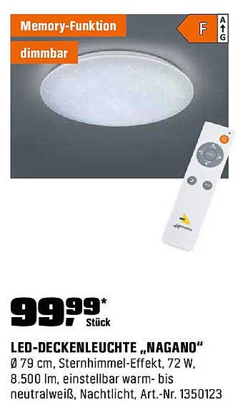 LED-Deckenleuchte 'Nagano'