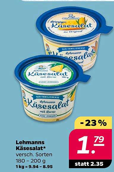 Lehmanns Käsealat - Verschiedene Sorten 180 - 200 g
