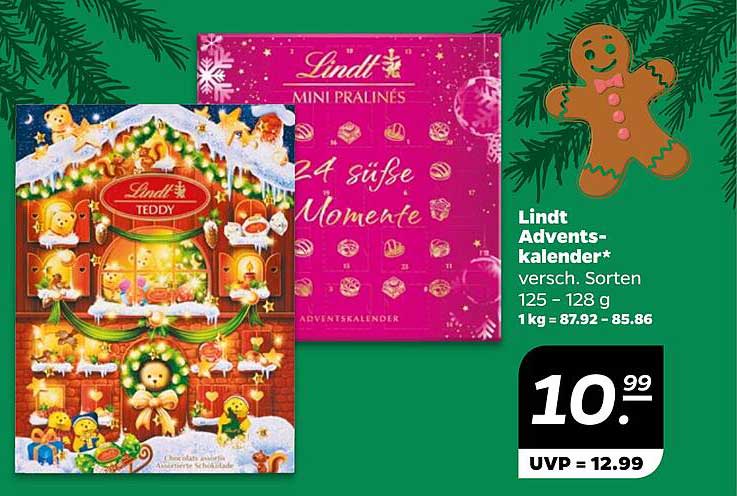 Lindt Adventskalender - verschiedene Sorten 125 - 128 g