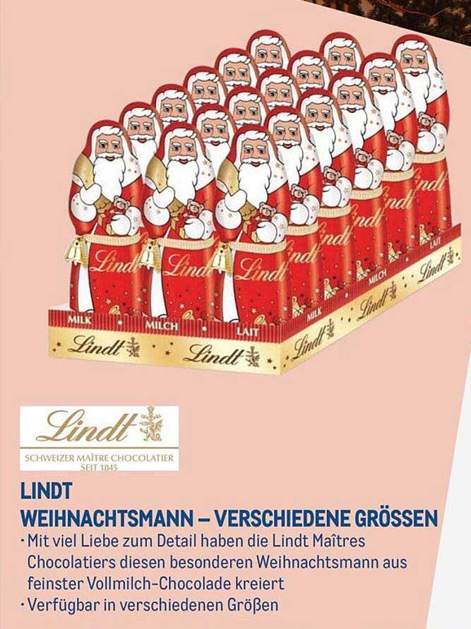 LINDT WEIHNACHTSMANN – VERSCHIEDENE GRÖSSEN