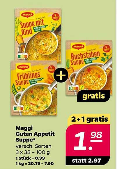 Maggi Guten Appetit Suppe 3 x 38 g (2 + 1 gratis)
