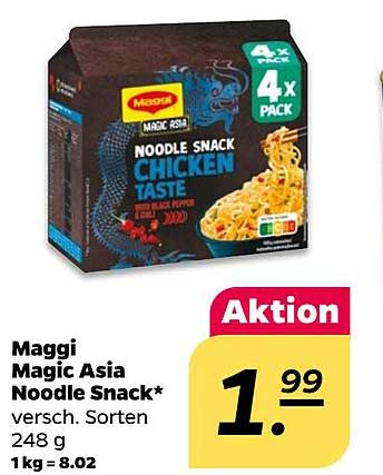 Maggi Magic Asia Noodle Snack - Chicken Taste 4x248g