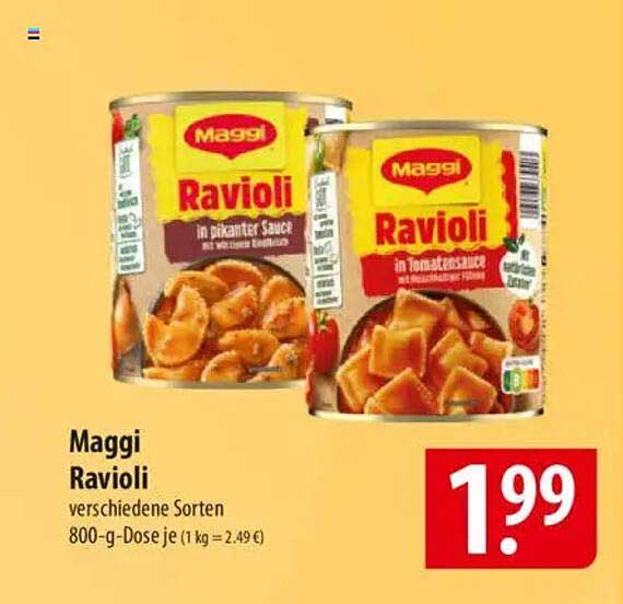 Maggi Ravioli verschiedene Sorten 800-g-Dose