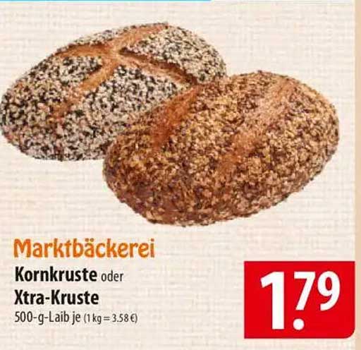Marktbackerei Kornkruste oder Xtra-Kruste 500-g-Laib
