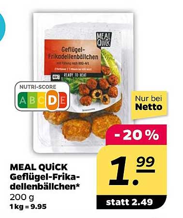 MEAL QUICK Geflügel-Frikadellenbällchen 200 g -20%