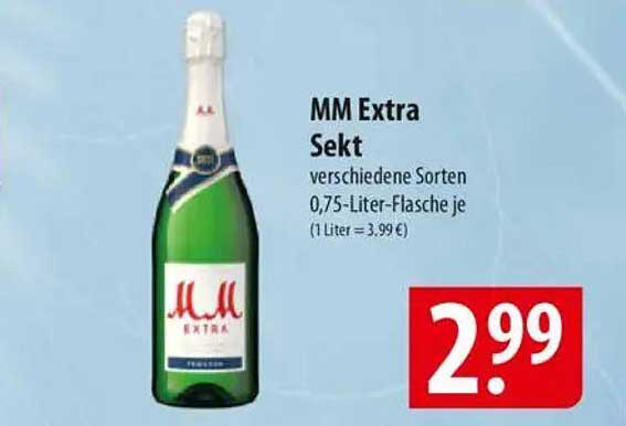 MM Extra Sekt - 0,75-Liter-Flasche für nur 2,99 €