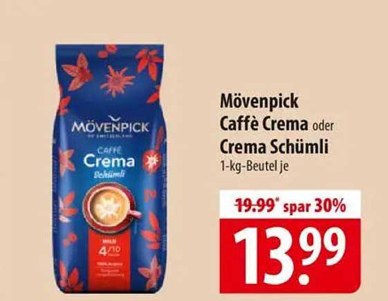Mövenpick Caffè Crema oder Crema Schümli 1-kg-Beutel