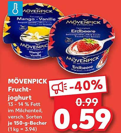 MÖVENPICK Fruchtjoghurt 150 g, verschiedene Sorten