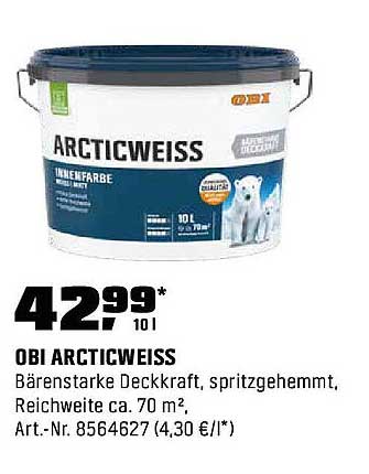 OBI ARCTICWEISS 10L – Bärenstarke Innenfarbe für Ihr Zuhause