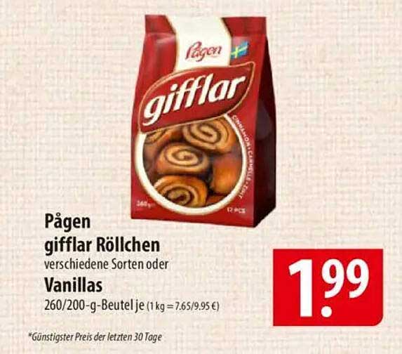 Päggens gifflar Röllchen verschiedene Sorten oder Vanillas