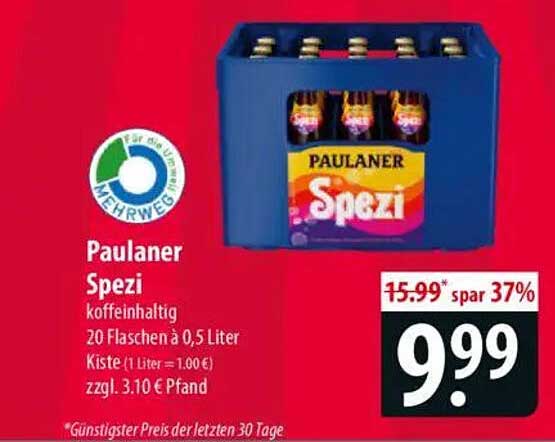 Paulaner Spezi Kiste, 20 Flaschen à 0,5 Liter