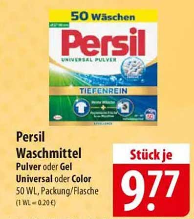 Persil Waschmittel Pulver oder Gel Universal oder Color 50 WL