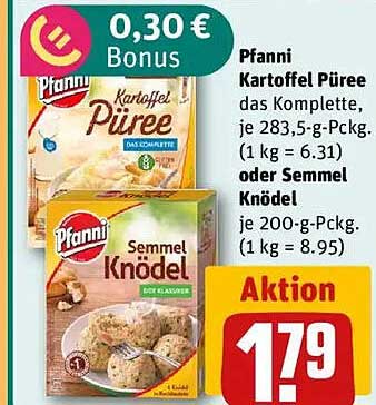 Pfanni Kartoffel Püree oder Semmel Knödel