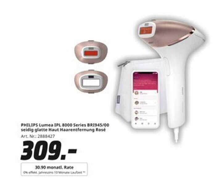 PHILIPS Lumea IPL 8000 Series BR1945/00 seidig glatte Haut Haarentfernung Rosé