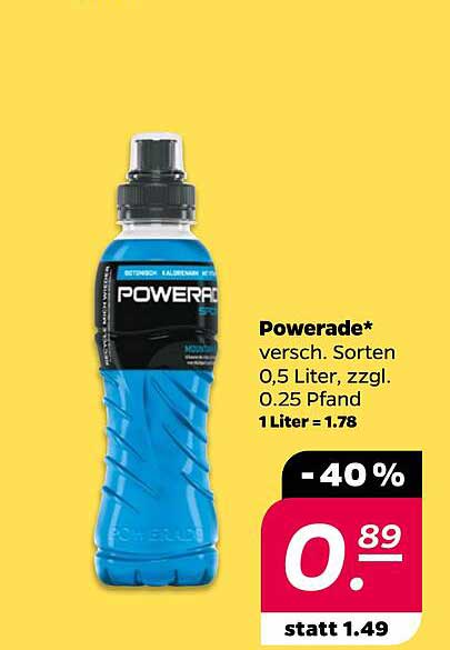 Powerade* verschiedene Sorten 0,5 Liter