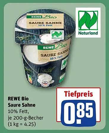 REWE Bio Saure Sahne 10% Fett, 200-g-Becher