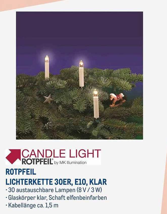 ROTPEIL LICHTERKETTE 30ER, E10, KLAR