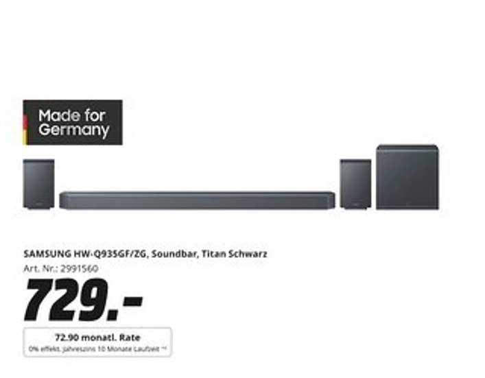 SAMSUNG HW-Q935GF/ZG, Soundbar, Titan Schwarz