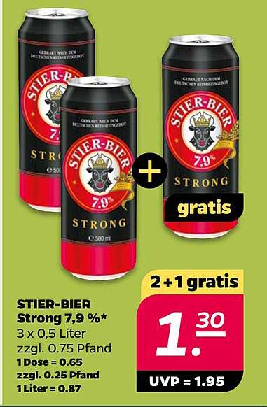 STIER-BIER Strong 7,9 %* 3 x 0,5 Liter