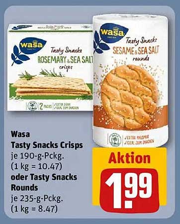 Wasa Tasty Snacks Crisps oder Rounds – Nur für kurze Zeit!
