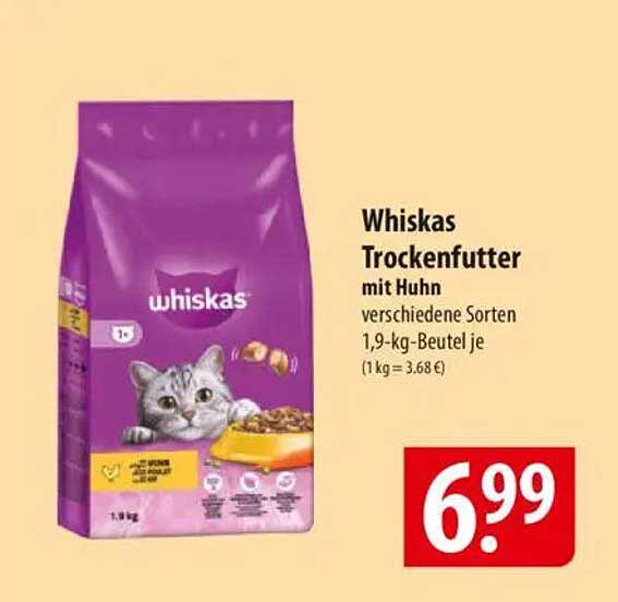 Whiskas Trockenfutter mit Huhn 1,9 kg