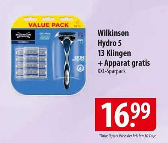 Wilkinson Hydro 5 13 Klingen + Apparate gratis - XXL-Sparpack