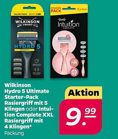 Wilkinson Hydro 5 Ultimate Starter-Pack oder Intuition Complete XXL Rasiergriff
