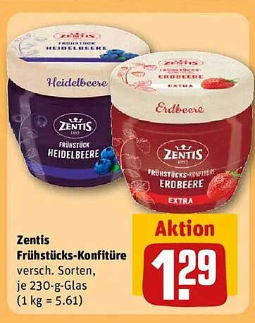 Zentis Frühstücks-Konfitüre - Erdbeere und Heidelbeere
