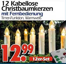 12 Kabellose Christbaumkerzen mit Fernbedienung
