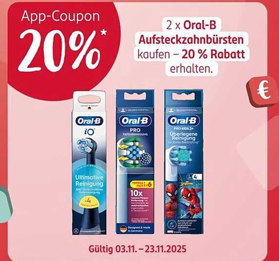 2 x Oral-B Aufsteckzahnbürsten – 20 % Rabatt erhalten.