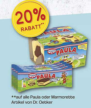 20% Rabatt auf alle Paula oder Marmorette Artikel von Dr. Oetker
