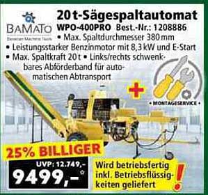 20 t-Sägespaltautomat WPO-400PRO – jetzt zum Sonderpreis!