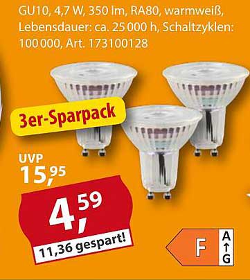 3er-Sparpack GU10 LEDs - warmweiß