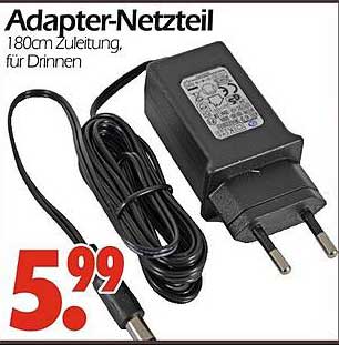 Adapter-Netzteil 180 cm Zuleitung für Drinnen