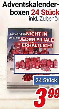 Adventskalender-Boxen 24 Stück inkl. Zubehör