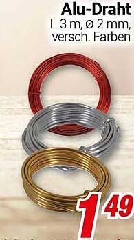 Alu-Draht 3 m, Ø 2 mm, verschiedene Farben